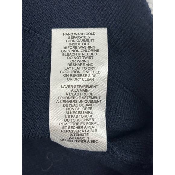 Tahari Collared Button Up Cardigan Women’s L Navy Blue Knit Casual Minimalist - Picture 6 of 7